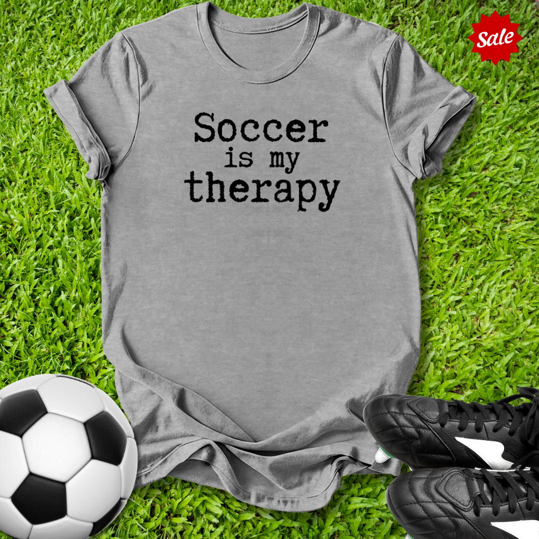 Soccer Is My Therapy Kids T‑Shirt