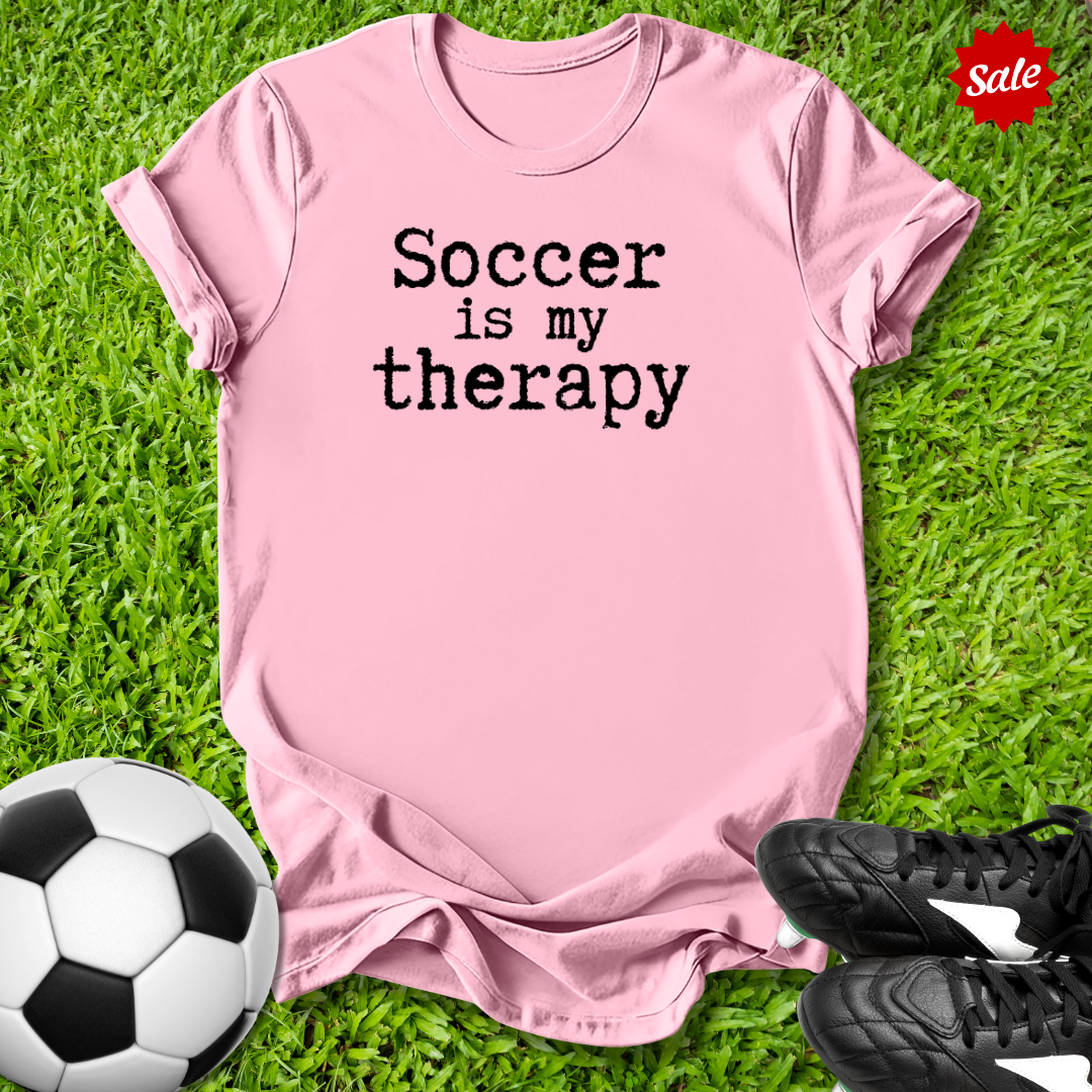 Soccer Is My Therapy Kids T‑Shirt