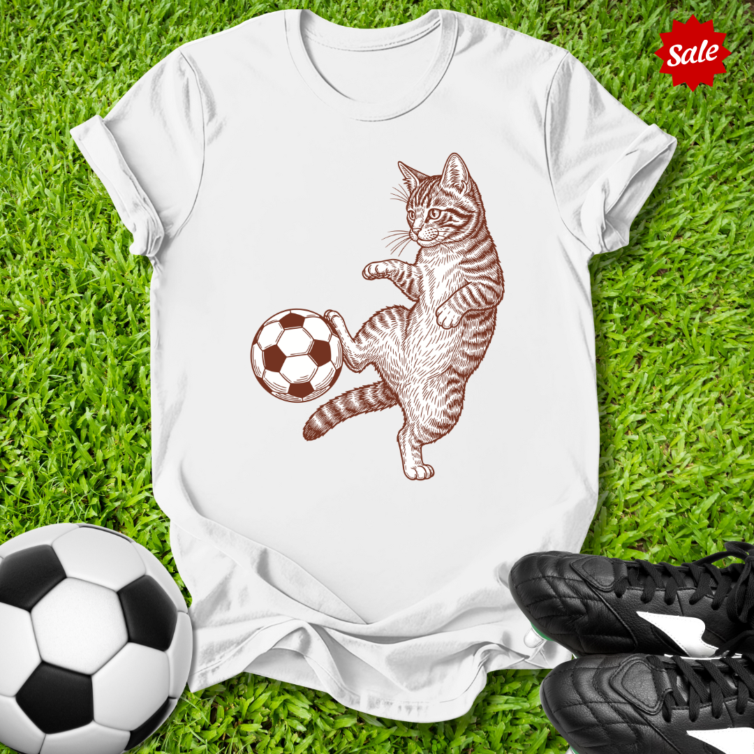 Vintage Tabby Footballer Kids T-Shirt