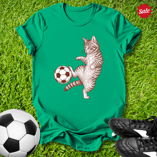 Vintage Tabby Footballer Kids T-Shirt