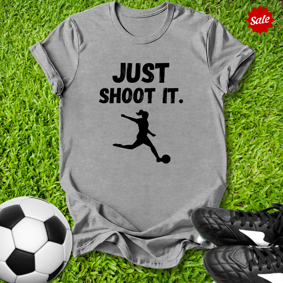 Just Shoot It Soccer Kids T‑Shirt