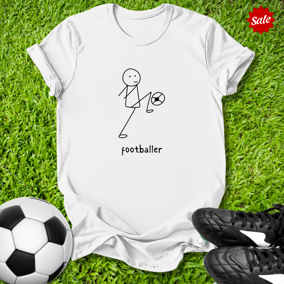 Stick Figure Footballer Kids T-Shirt