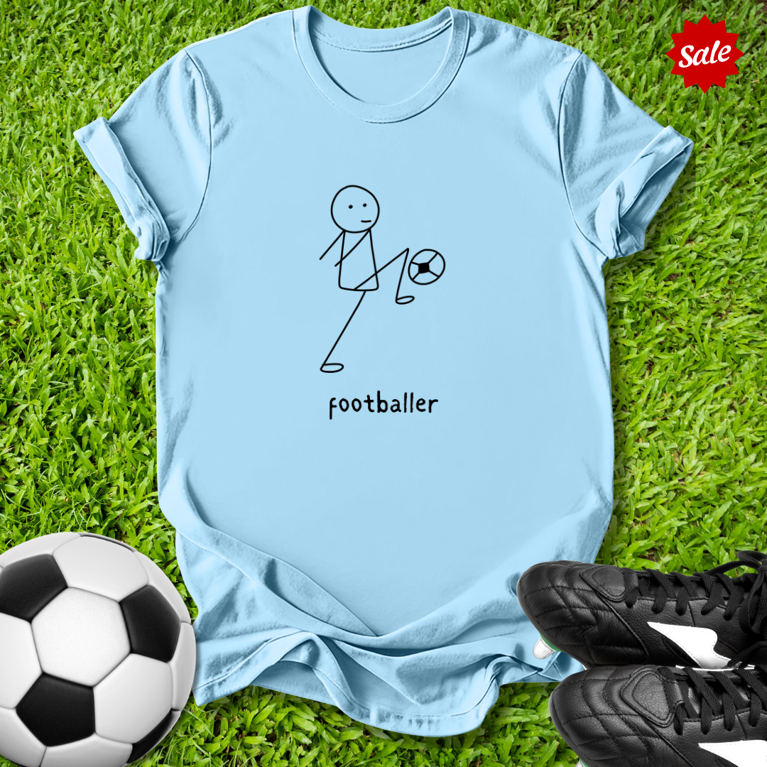 Stick Figure Footballer Kids T-Shirt