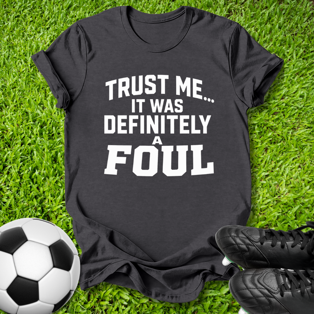 A black graphic t-shirt with the text 'TRUST ME.