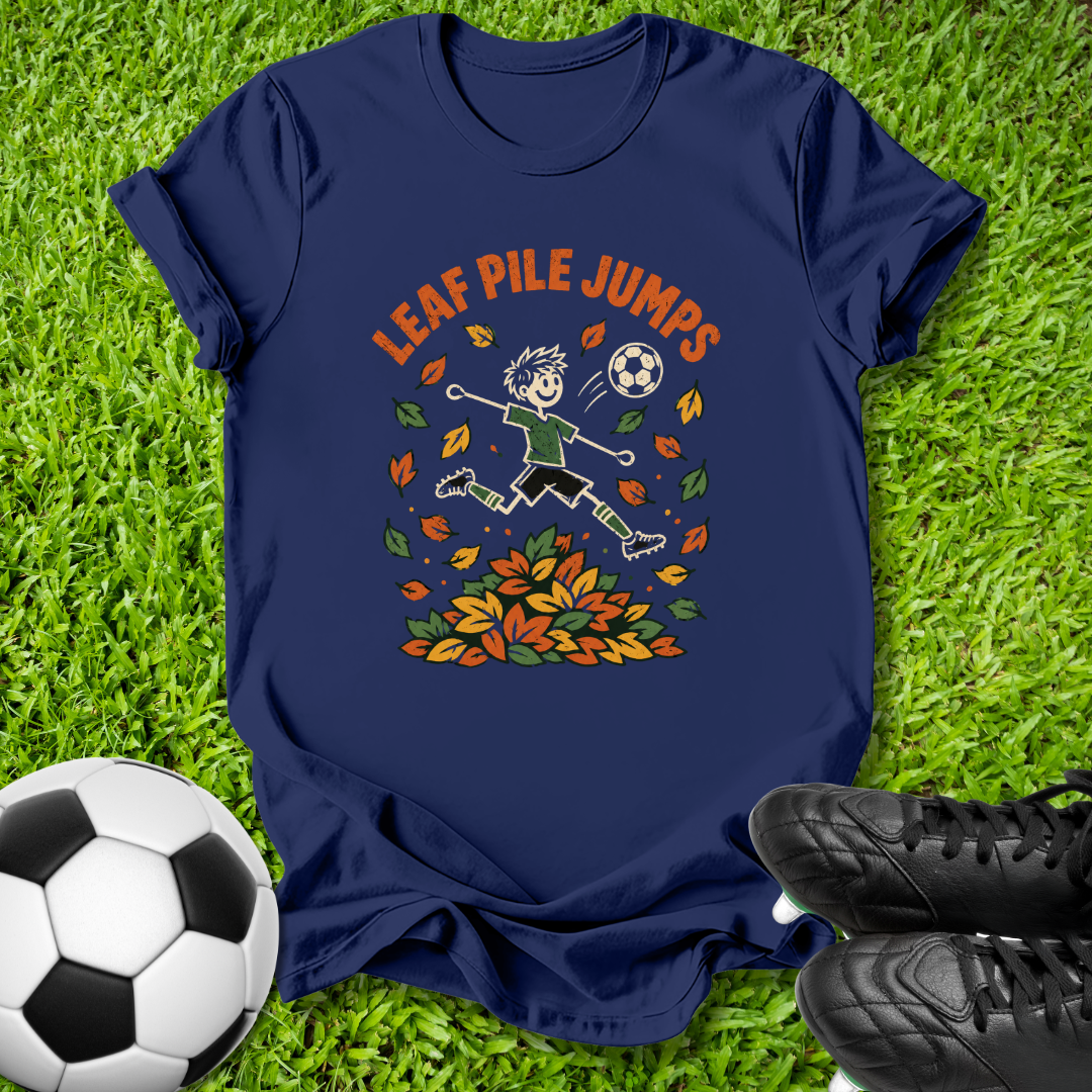 Leaf Pile Jumps Kids T-Shirt