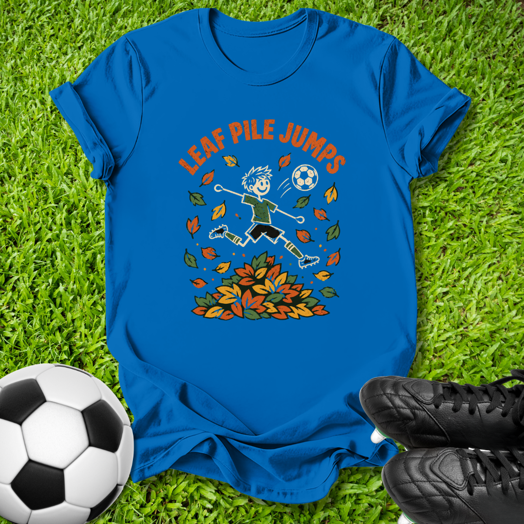 Leaf Pile Jumps Kids T-Shirt